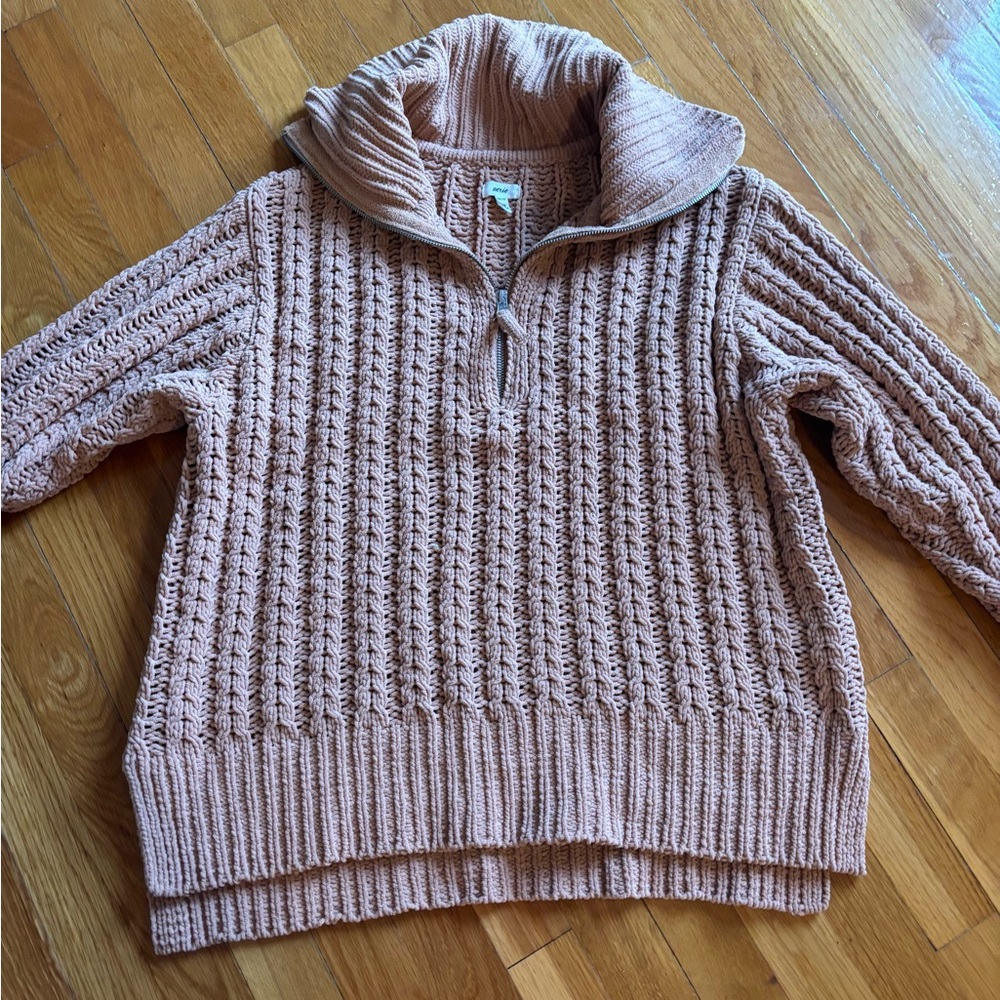 Aerie Cable Knit Sweater XS in Tan